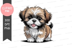 Cute shih tzu puppy clipart png Product Image 1