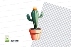 Clipart png of a cactus in a pot Product Image 1