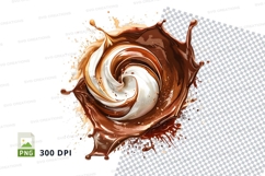 Chocolate swirl splash clipart png Product Image 1