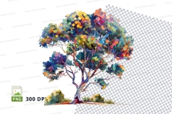 Colorful tree clipart png Product Image 1