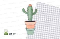 Clipart png of a cactus in a pot Product Image 1