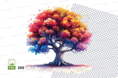 Colorful tree clipart png Product Image 1