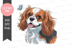 Happy cavalier king charles spaniel with butterfly Product Image 1