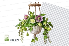 Hanging basket with flowers mockup Product Image 1