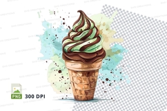 Ice cream cone mockup with chocolate and mint swirl Product Image 1