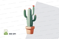 Clipart png of a cactus in a pot Product Image 1