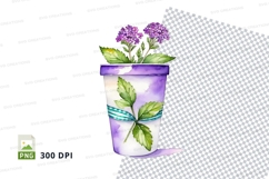 Purple flower pot clipart png Product Image 1