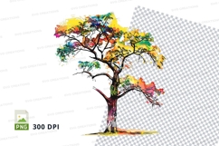 Colorful tree clipart png Product Image 1