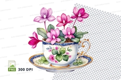 Teacup with pink flowers mockup Product Image 1