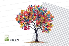 Colorful tree clipart png Product Image 1