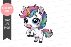 Cute cartoon unicorn clipart png Product Image 1