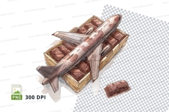 Chocolate bar packaging mockup with airplane design Product Image 1