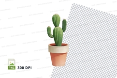 Clipart png of a potted cactus Product Image 1