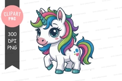 Cute unicorn clipart png Product Image 1