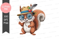 Stylish squirrel clipart png Product Image 1