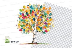Colorful tree clipart png Product Image 1