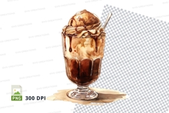 Chocolate ice cream sundae clipart png Product Image 1