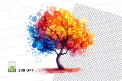 Watercolor tree clipart png Product Image 1