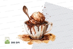 Ice cream in coffee cup clipart png Product Image 1