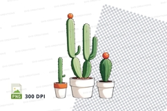 Clipart png of three potted cacti Product Image 1