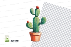 Cactus in pot clipart png Product Image 1