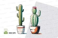 Clipart png of two potted cacti Product Image 1