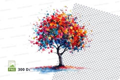 Colorful tree clipart png Product Image 1