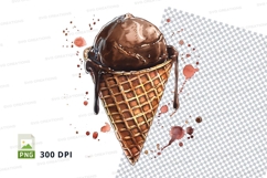 Chocolate ice cream cone clipart png Product Image 1