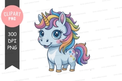 Colorful unicorn clipart png Product Image 1