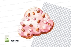 Pink frosted donut with sprinkles clipart png Product Image 1