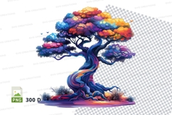 Abstract rainbow tree clipart png Product Image 1