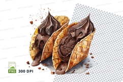 Chocolate ice cream cone clipart png Product Image 1