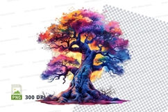 Colorful tree illustration png Product Image 1