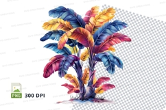 Colorful tropical plant clipart png Product Image 1