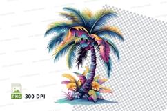 Colorful palm tree clipart png Product Image 1