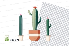 Illustrated cactus clipart png Product Image 1