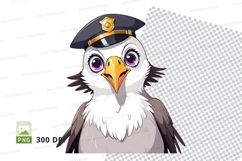 Cartoon eagle police officer clipart Product Image 1