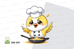 Cartoon chick chef t-shirt mockup Product Image 1