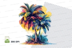 Colorful palm tree clipart png Product Image 1