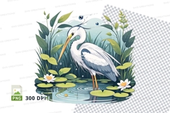 Heron bird illustration t-shirt mockup Product Image 1