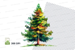 Watercolor pine tree clipart png Product Image 1