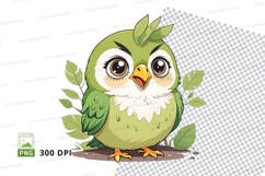 Cartoon green owl clipart png Product Image 1