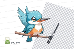 Cartoon kingfisher bird clipart png Product Image 1