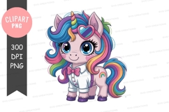 Colorful unicorn clipart png Product Image 1
