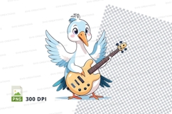 Cartoon duck playing guitar clipart png Product Image 1