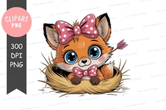 Adorable fox kit in a nest Product Image 1