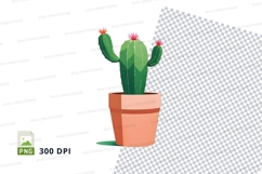 Clipart png of a cactus in a pot Product Image 1