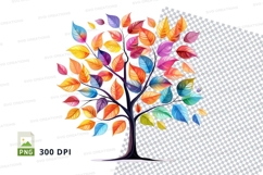 Colorful tree clipart png Product Image 1
