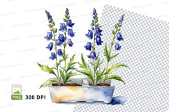 Bluebell flowers in white pot clipart png Product Image 1