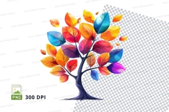Colorful tree clipart png Product Image 1
